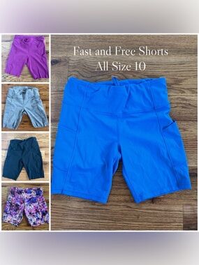 lululemon Fast and Free Bike Shorts - size 10